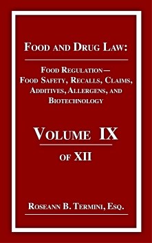 Cost $30.00 FOOD LAW REGULATION focuses on food safety, recalls, health claims, imports, labeling pathogens, obesity and other important topics. Hailed as the most significant overhaul of food safety, the Food Safety Modernization Act milestone legislation is discussed.